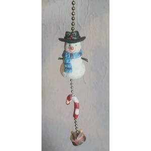 Holiday Snowman Ceiling Fan Pull Accessory Gold Chain Decor 8"